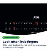 AEG 7000 Series IAX64411CB 59cm 4-Zone SenseBoil® Induction Hob in Black - Hob2Hood - (Tatty Box) - HW181832-02