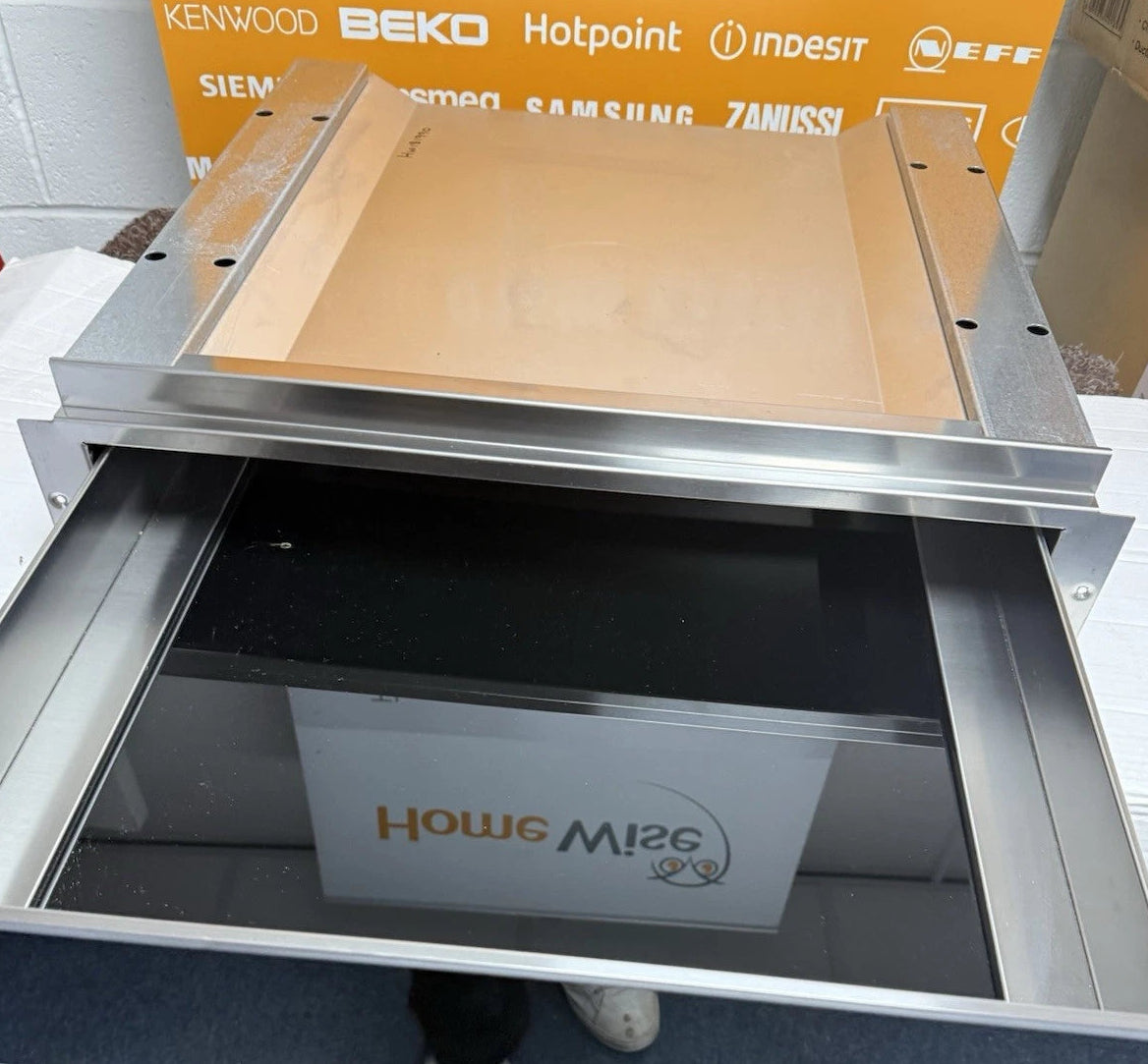 Hotpoint GUD0ABF (90) Built-in Storage Drawer with Black Glass - (Ex Display) - HW181990