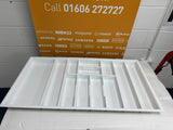 White Plastic Cutlery Drawer Insert (Thickness-2.5mm Width-900mm  Depth-470mm Height-55mm) - Single Tray - WCT1 - MANAGERS SPECIAL NOW £10.40