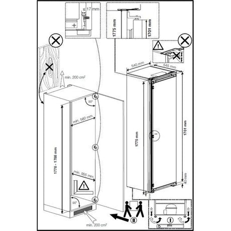 Beko BFFD4577 (49) 178cm Integrated Frost Free 220L Tall Upright Freezer with Sliding Hinge - E Rated - (Graded Dented) - HW182449