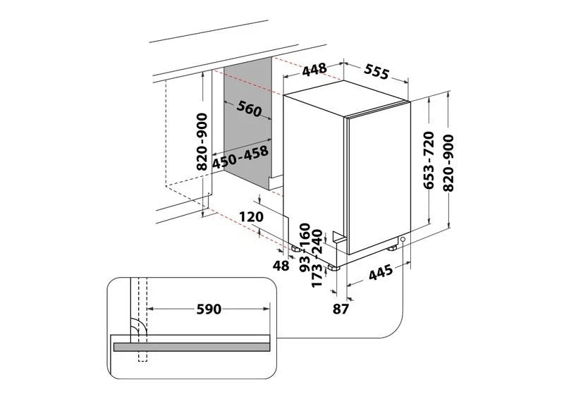 Hotpoint HP4ID11CS80UK (72) 45cm Slimline Integrated Dishwasher with 11 Place Settings - D Rated - (Ex Display) - HW182572