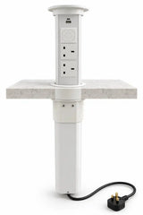 N28-0200WHUK Motorised PopUp Socket with Bluetooth® Technology Speaker and Wireless Charging - (New Boxed) - HW182913