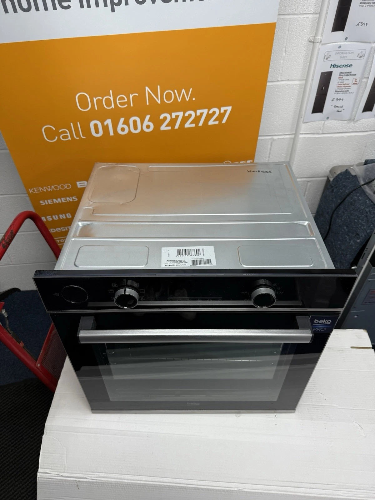 Beko Recycled Net® BBIS25300XC (61) Built-in Electric Single SimplySteam™ Oven with AeroPerfect™ - A Rated from HomeWise Appliances shop photo showing the top outer casing on the oven