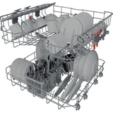 Hotpoint H3B L626 X UK Semi Integrated Full Size Dishwasher with Black and Stainless Control Panel - Fixed Door Hinge Kit - E Rated - HW181877