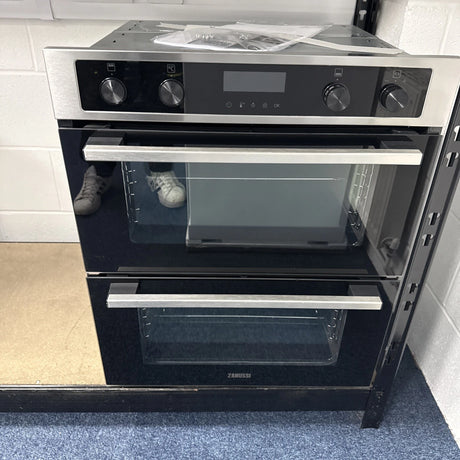 Zanussi ZPCNA7XN Built Under Electric Double Oven with AirFry Feature in Stainless Steel - A/A Rated - (Ex Display) - HW181963