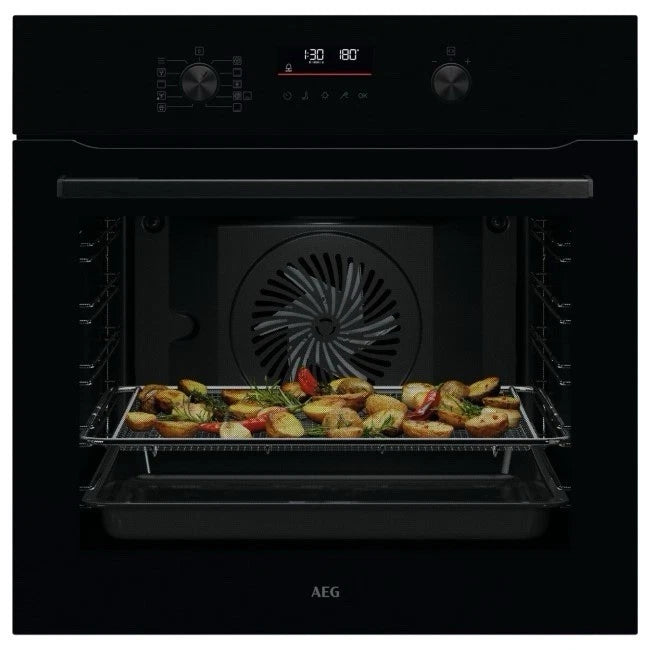 AEG 6000 Series OS6PB50AK (81) Built-in Electric Single Oven with Pyrolytic Self Cleaning in Black - A+ Rated - (Ex Display) - HW182281