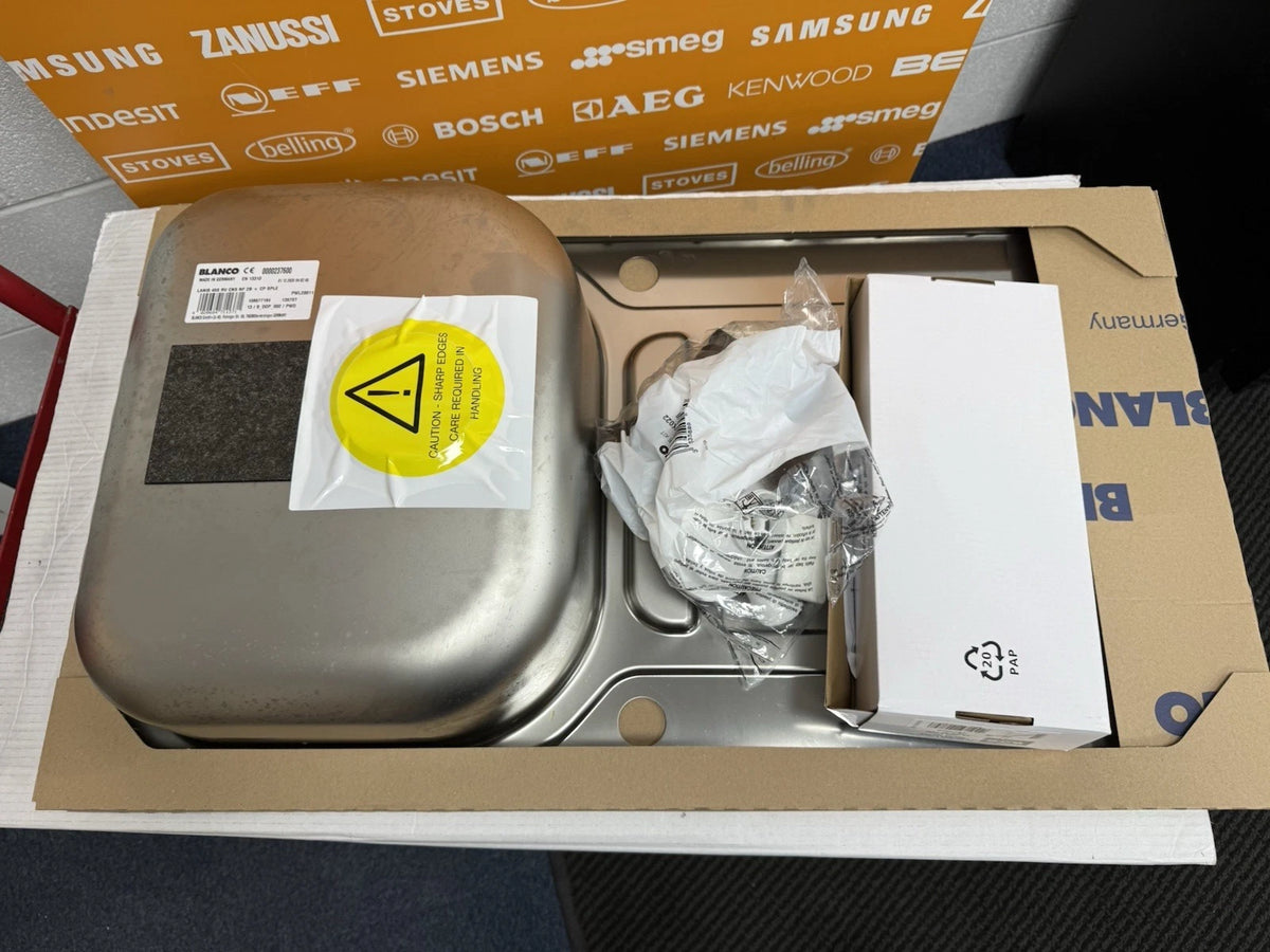 Blanco Lanis 45 S-IF 1.0 Bowl Reversible Inset Sink in Stainless Steel with Waste Kit and Single Lever Mixer Tap - (New Boxed) - HW182832-SWT