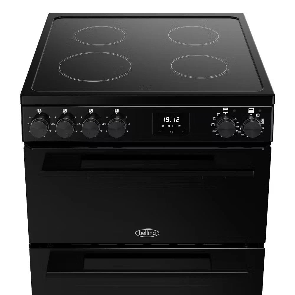 Belling FSA Vision 60E BLK (70) 444412049 60cm Electric Ceramic Cooker with Double Oven in Black - (Ex Display) - HW182370