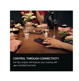 AEG 6000 Series GK6NK401B Combi Quick Compact Built-in Combination Microwave Oven in Black from HomeWise Appliances. Graphic for Control Through Connectivity. Get tips recipes and improve your cooking with app-controlled functions.