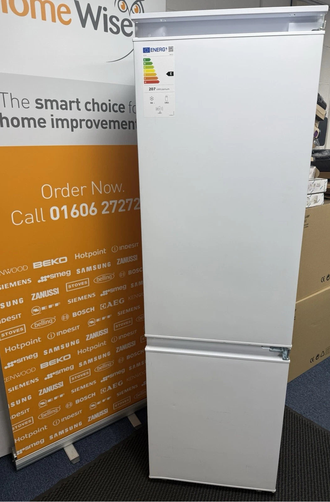 CDA FW727 (47) 70/30 Integrated Frost Free Fridge Freezer - E Rated - (Ex Display) - HW182547S