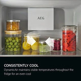 AEG 7000 NSC7G752ES 75cm x 190cm 70/30 Integrated Fridge Freezer with Sliding Door Hinge in White - E Rated - HW181903