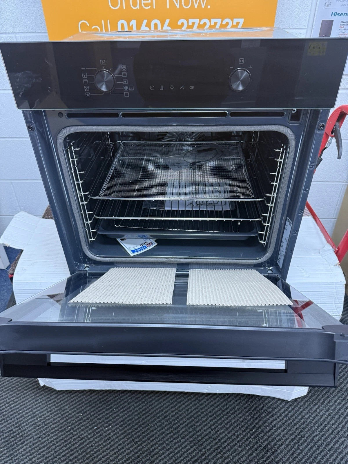 AEG 6000 Series OS6PB50AK (81) Built-in Electric Single Oven with Pyrolytic Self Cleaning in Black - A+ Rated - (Ex Display) - HW182281