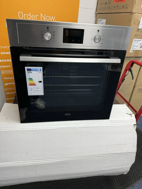 AEG BEX335011M (95) SurroundCook Built-in Electric Single Oven with Aqua Clean in Stainless Steel - A Rated - (Blemished) - HW181795