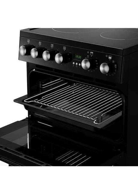 New World 444412056 (76) FDO 50E BLK 50cm Electric Ceramic Cooker in Black - (Ex Display) - HW182376