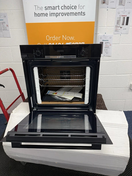 Bosch Series 4 HQA534BB3B Built In Electric Single Oven with added Steam Function in Black - A+ Rated - (Ex Display) - HW181973