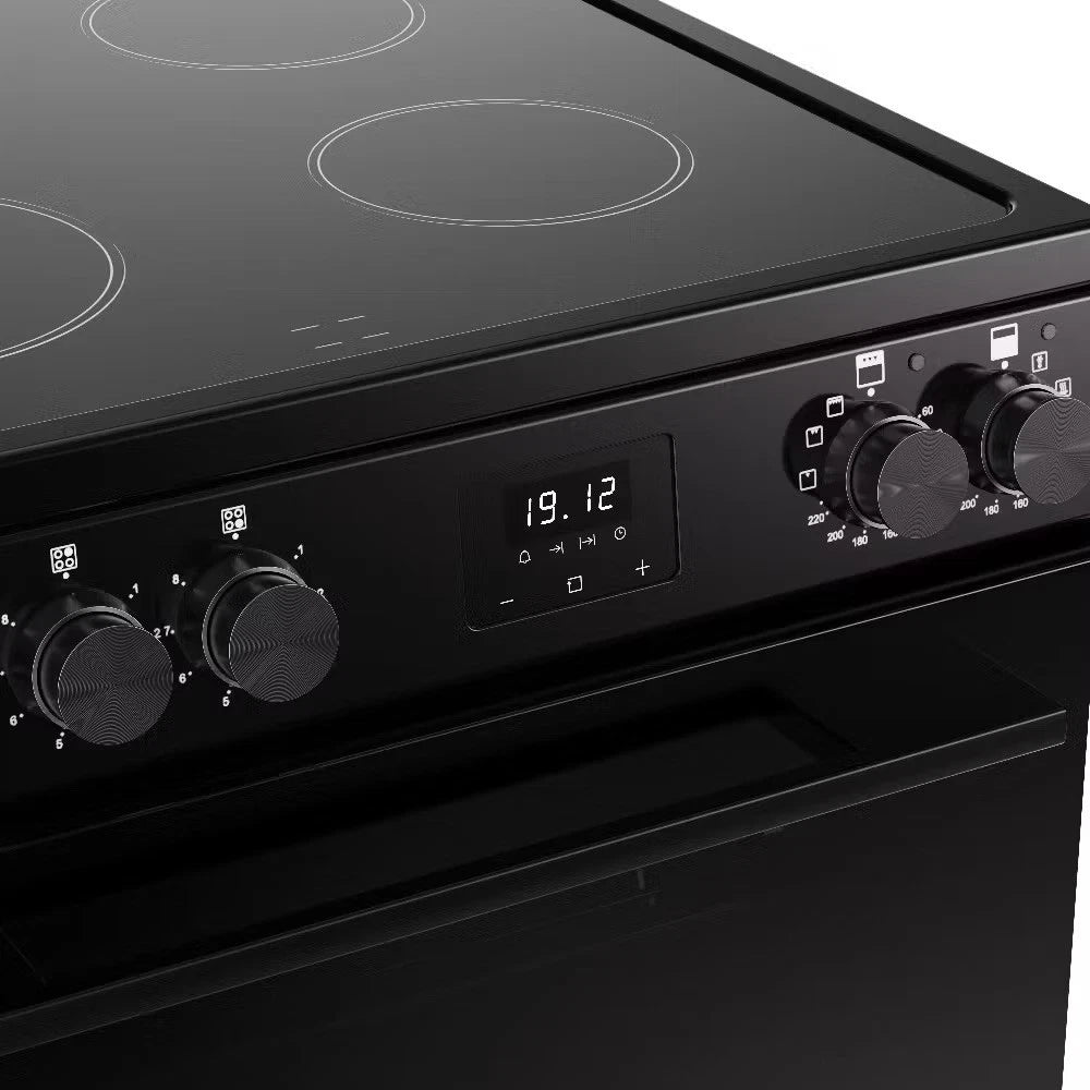 Belling FSA Vision 60E BLK (70) 444412049 60cm Electric Ceramic Cooker with Double Oven in Black - (Ex Display) - HW182370