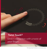 Neff T58FHW1L0 N70 80cm 5-Zone Induction Hob with Twist Touch® from HomeWise Appliances. Stock photo graphic Twist Touch, a direct interaction with a twist of your finger.