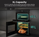 Hisense HDCEC5C10B (07) 50cm Electric Ceramic Cooker with Double Oven and AirFry Function in Black - A Rated - (Ex Display) _ HW182307