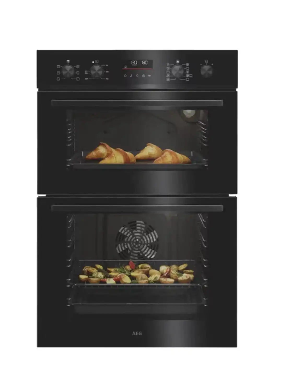 AEG NPU5C40B (07) SurroundCook Double Built-in Oven with Air Fry Function in Black - (Ex Display) - HW182807