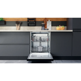 Hotpoint H3B L626 X UK Semi Integrated Full Size Dishwasher with Black and Stainless Control Panel - Fixed Door Hinge Kit - E Rated - HW181877