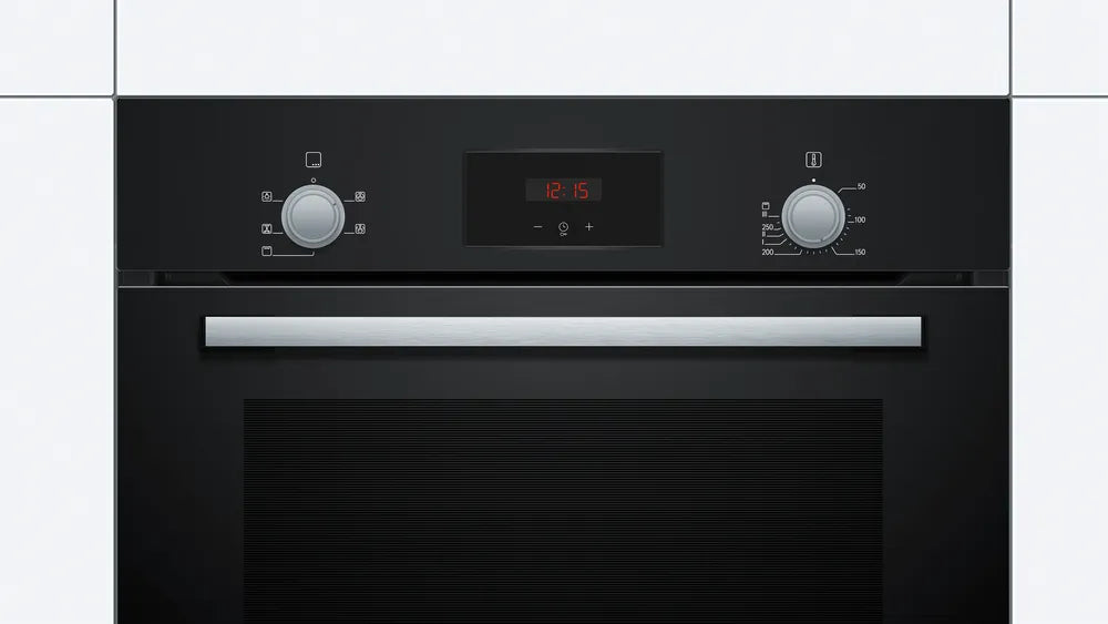 Bosch Series 2 HHF113BA0B (84) Built-In Electric Single Oven in Black with 13 Amp Plug - A Rated - (Ex Display) - HW182284