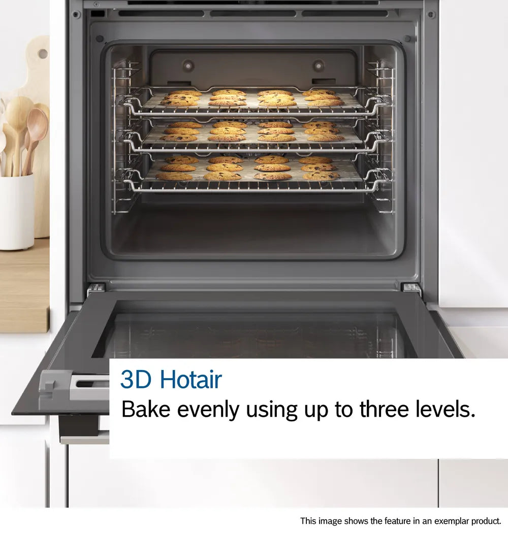 Bosch Series 2 HHF113BA0B (84) Built-In Electric Single Oven in Black with 13 Amp Plug - A Rated - (Ex Display) - HW182284