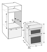 Beko RecycledNet® BBXDF21000S (97) Built In Double Oven in Silver - A/A Rated ex display HW182397