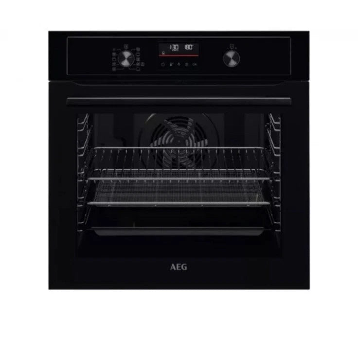 AEG 3000 BEX535A61B (45) AirFry Aqua Clean Enamel Built In Electric Single Oven in Stainless Steel - A+ Rated - (Graded) - HW182445