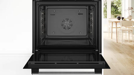Bosch Series 4 HQA534BB3B Built In Electric Single Oven with added Steam Function in Black - A+ Rated - (Ex Display) - HW181973