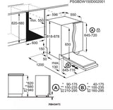 AEG FSB42607Z (47) Air Dry 3000 Fully Integrated Built In Dishwasher - Black Control Panel with Sliding Door Fixing Kit - HW181847