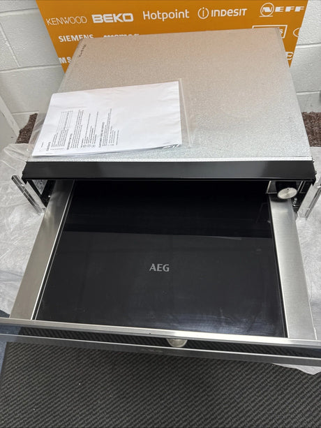 AEG KDK911424M 14cm Warming Drawer in Black Glass - (No Front Branding) - HW181813