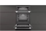 Neff N50 U1ACE2HN0B (10) Built-In Electric Double Oven in Stainless Steel - A Rated from HomeWise Appliances stock photo artist impression with doors open showing the grill and fan assisted main cavity