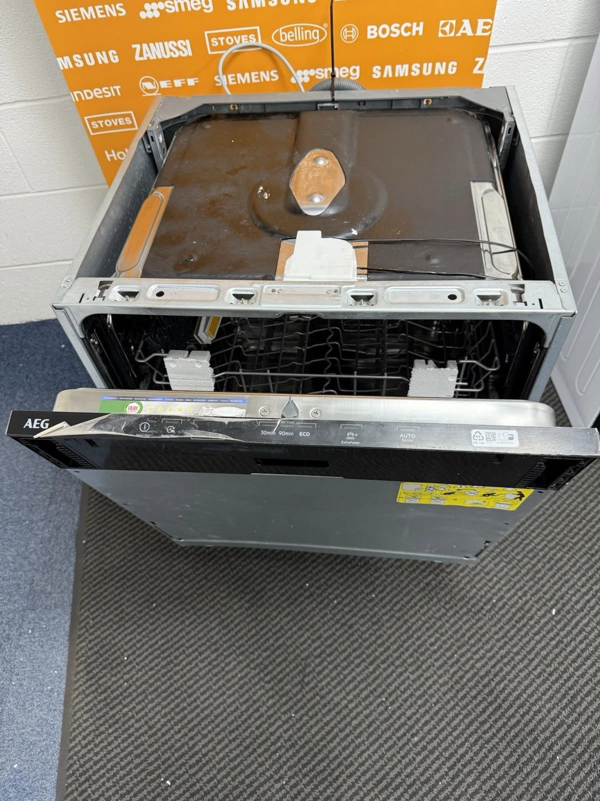 AEG FSB42607Z (47) Air Dry 3000 Fully Integrated Built In Dishwasher - Black Control Panel with Sliding Door Fixing Kit - HW181847